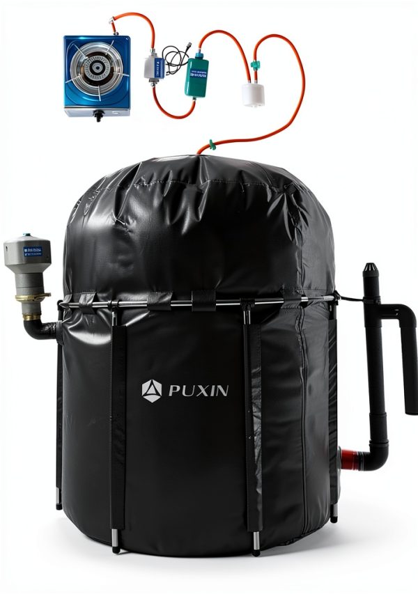 Home Bio Gas Digester System, Model PX-2.65, 59 * 59inch, DIY Biodigestor Kit, Make Your Own Biodigester System, Treat Food Residue Pig Waste Cow Manure, Get Biogas Fuel for Home Cooking-0
