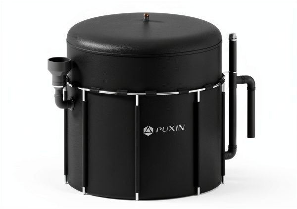 Home Bio Gas Digester System, Model PX-2.65, 59 * 59inch, DIY Biodigestor Kit, Make Your Own Biodigester System, Treat Food Residue Pig Waste Cow Manure, Get Biogas Fuel for Home Cooking-6